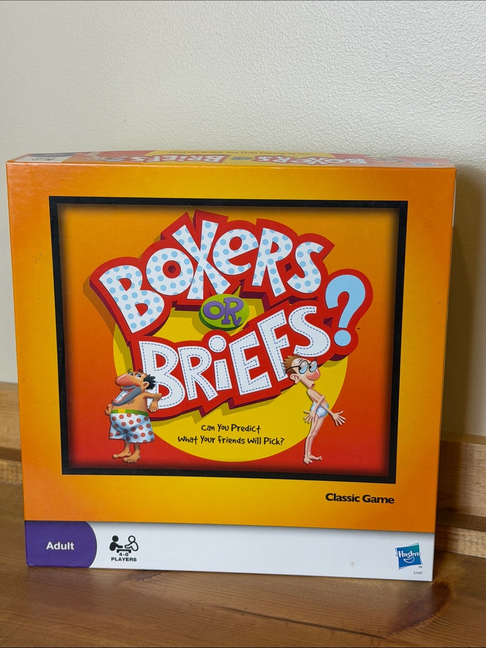 Hasbro Boxers or Briefs? Party Game - Orange and Yellow Box | EUC